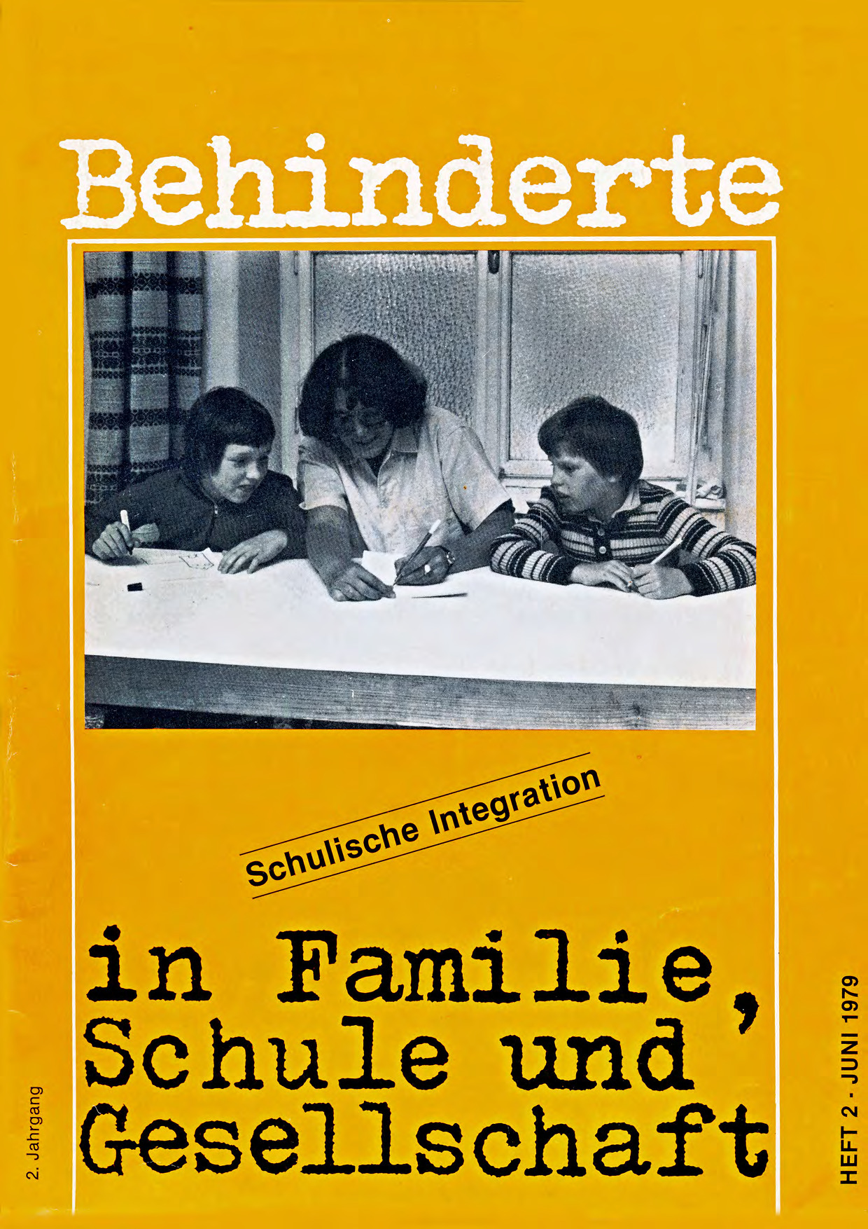 Titelbild der Zeitschrift BEHINDERTE MENSCHEN, Ausgabe 2/1979 "Schulische Integration"
