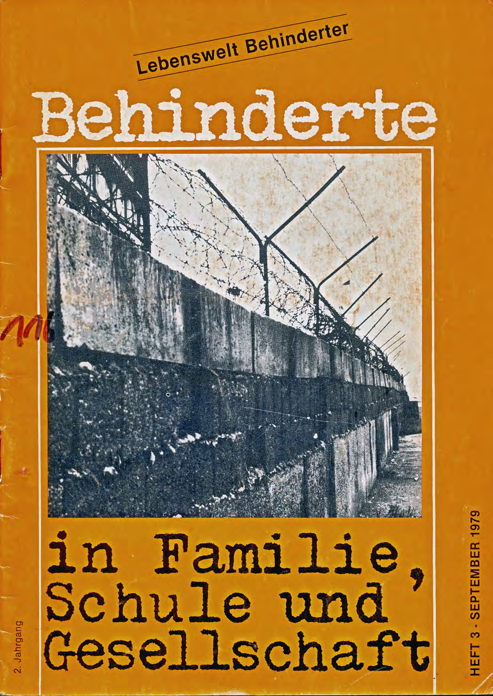 Titelbild der Zeitschrift BEHINDERTE MENSCHEN, Ausgabe 3/1979 "Lebenswelt Behinderter"