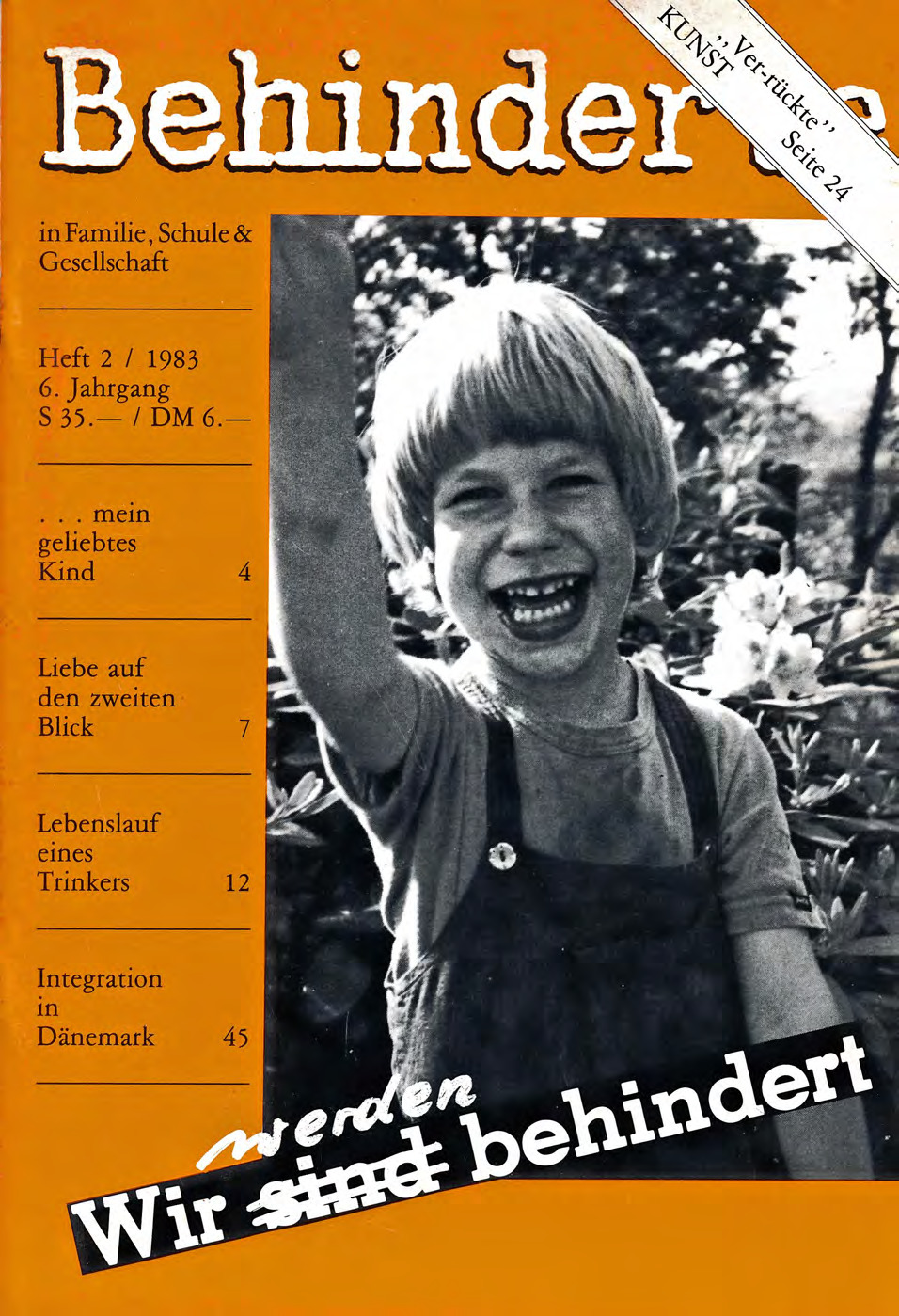 Titelbild der Zeitschrift BEHINDERTE MENSCHEN, Ausgabe 2/1983 "Wir werden behindert"