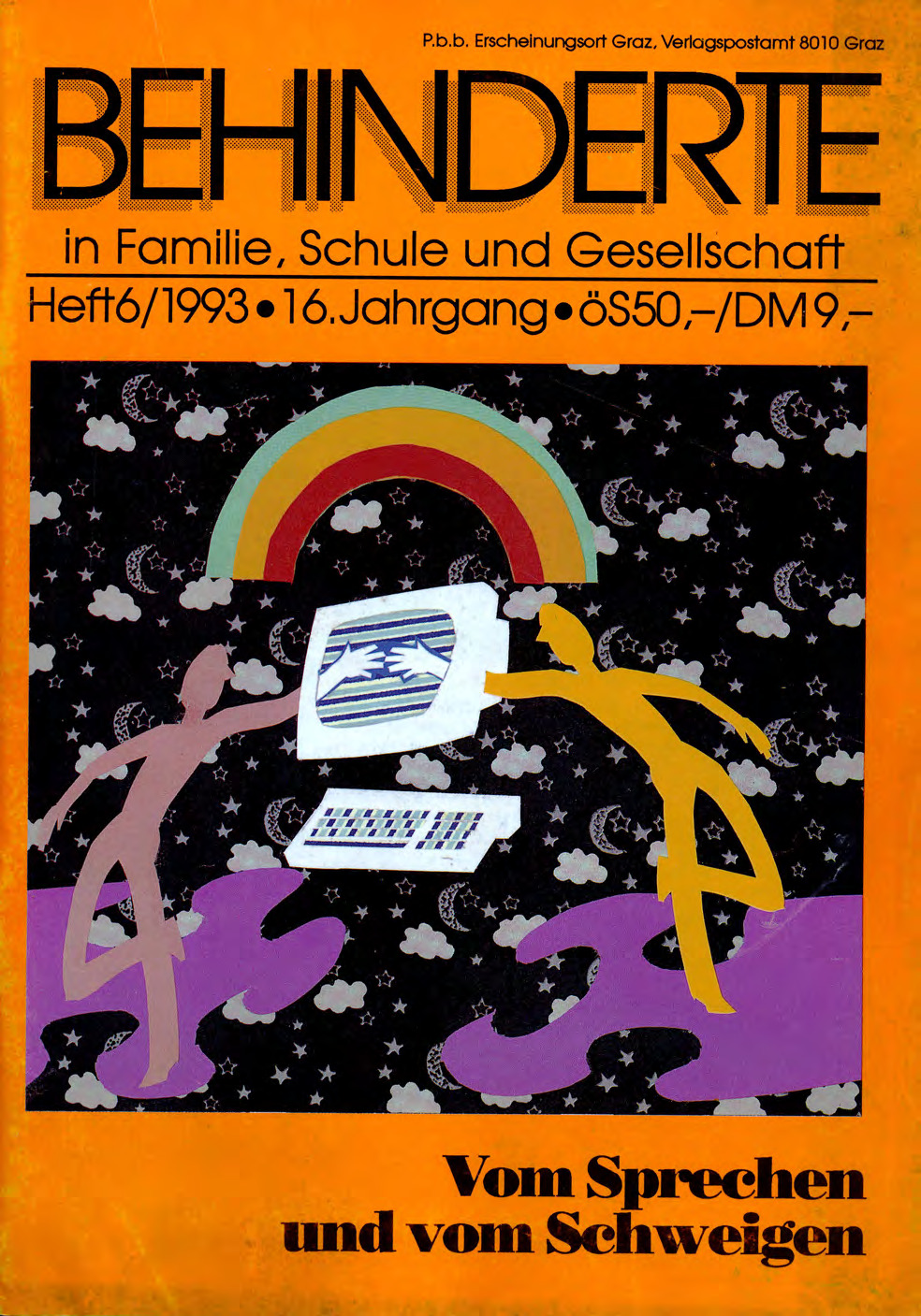 Titelbild der Zeitschrift BEHINDERTE MENSCHEN, Ausgabe 6/1993 "Vom Sprechen und vom Schweigen"