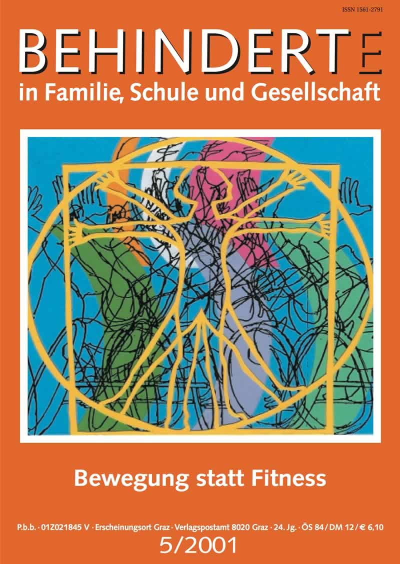 Titelbild der Zeitschrift BEHINDERTE MENSCHEN, Ausgabe 5/2001 "Bewegung statt Fitness"