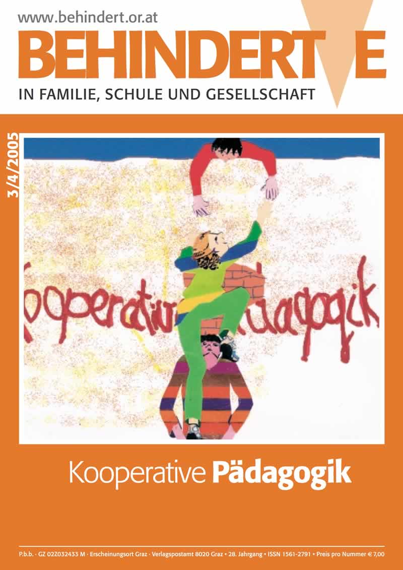 Titelbild der Zeitschrift BEHINDERTE MENSCHEN, Ausgabe 3/4/2005 "Kooperative Pädagogik"