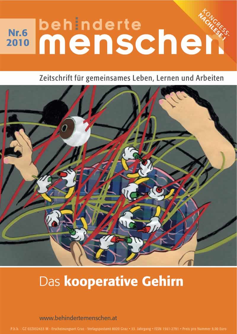 Titelbild der Zeitschrift BEHINDERTE MENSCHEN, Ausgabe 6/2010 "Das kooperative Gehirn"