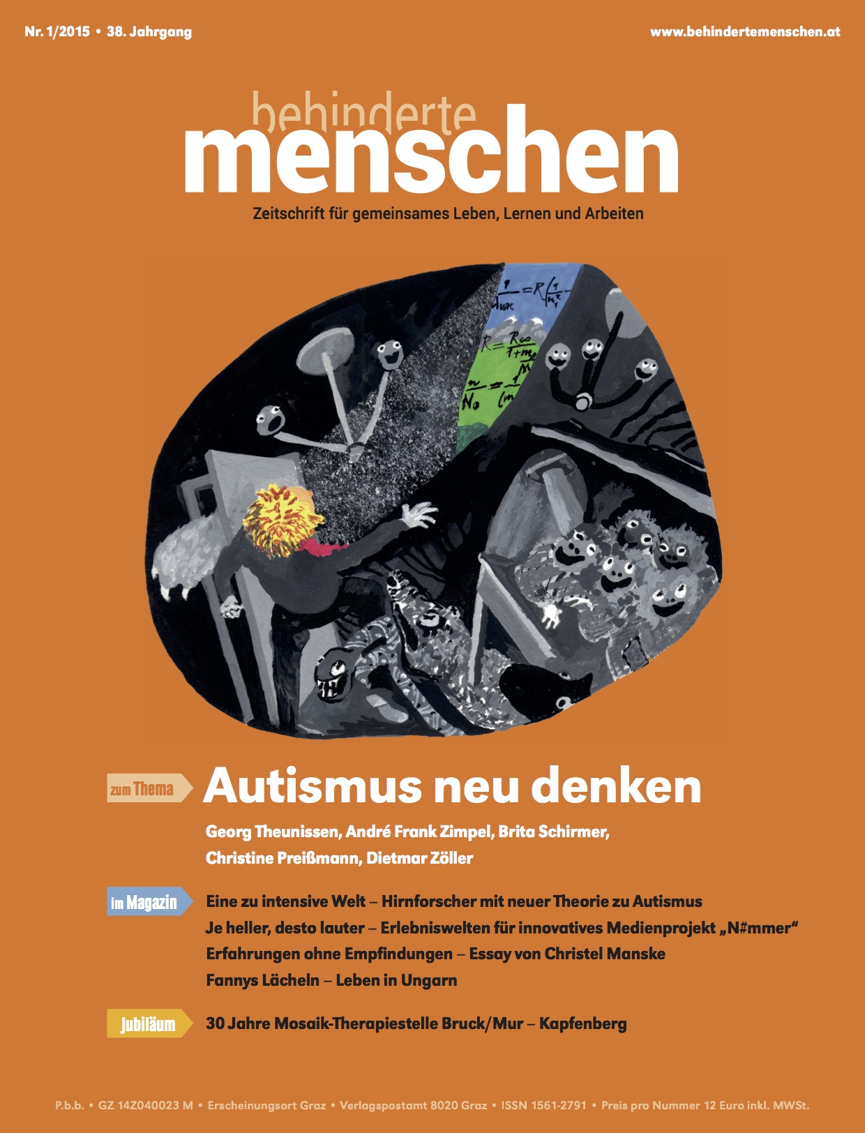 Titelbild der Zeitschrift BEHINDERTE MENSCHEN, Ausgabe 1/2015 "Autismus neu denken"
