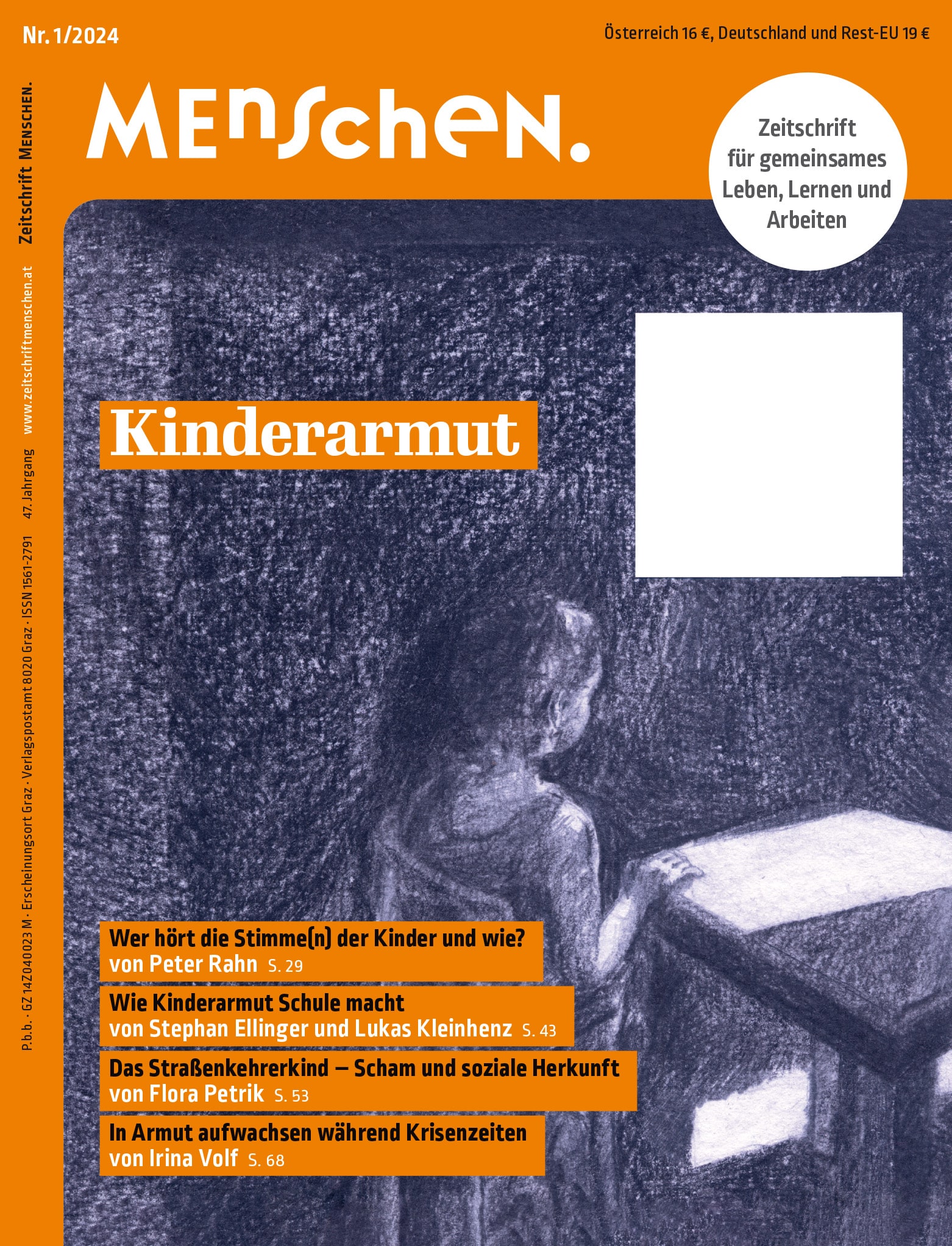 Titelbild der Zeitschrift BEHINDERTE MENSCHEN, Ausgabe 1/2024 "Kinderarmut"
